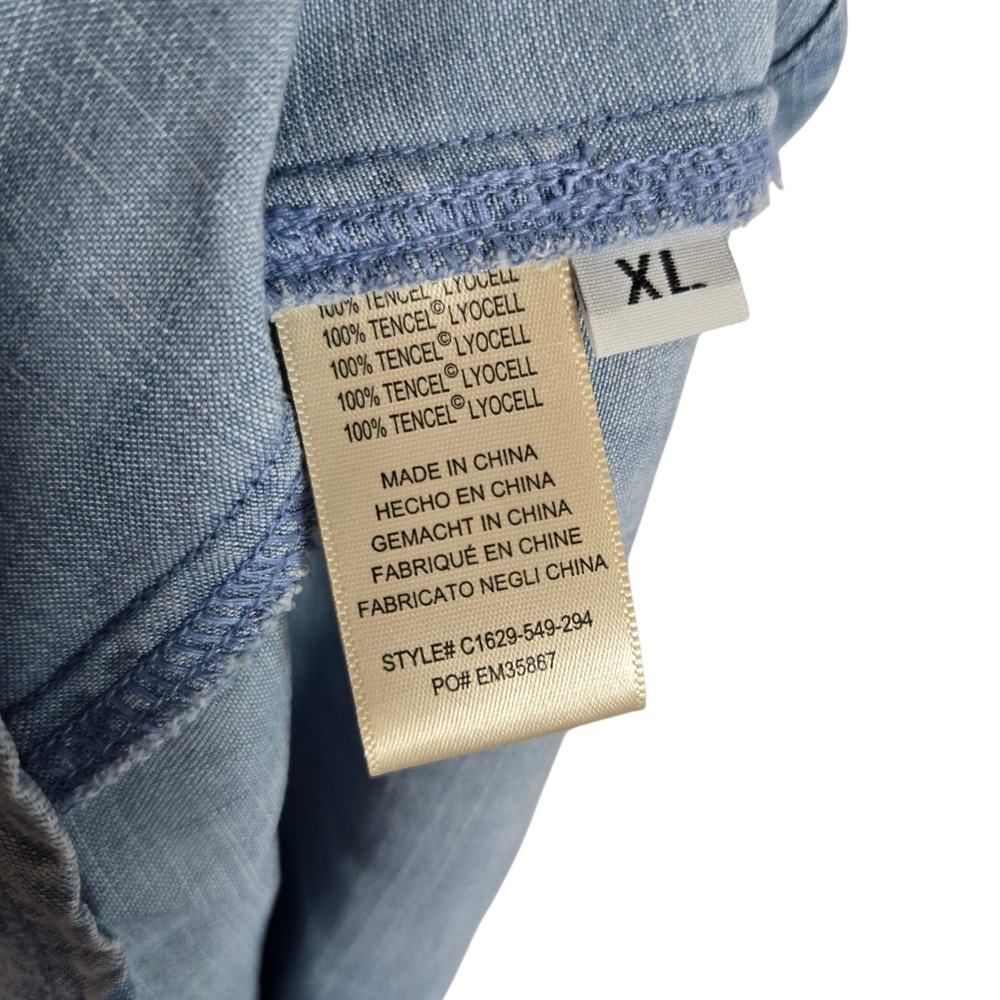 Cloth & Stone Trapeze Dress Womens XL Blue Chambray Denim Sleeveless - Picture 6 of 8